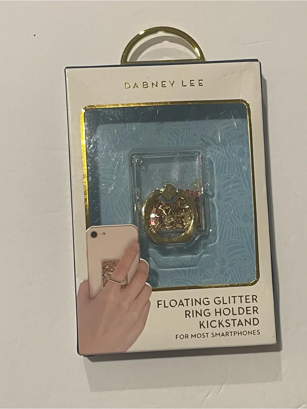 Dabney Lee new Gold Floating Glitter Ring Holder Kickstand